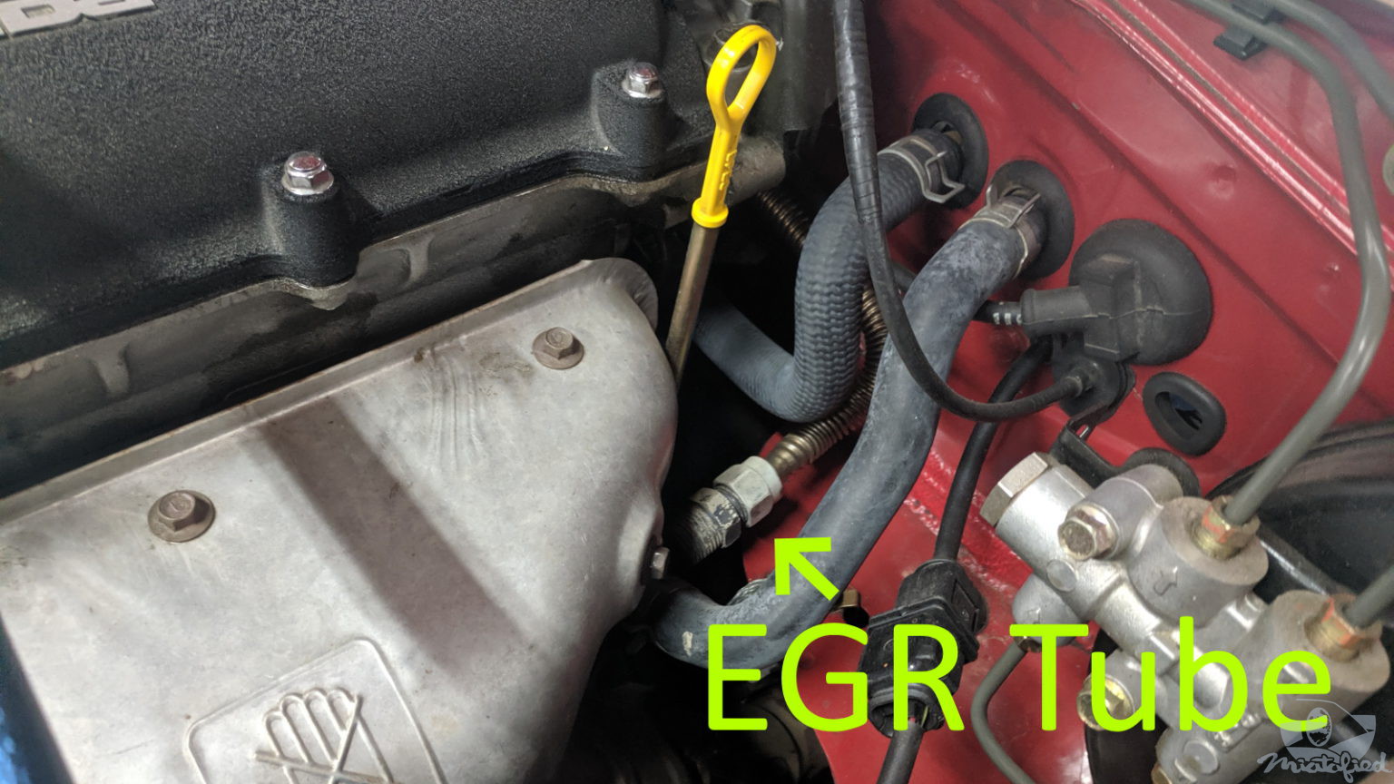 Flexible EGR Tube Reroute Miatafied 1994 Miata