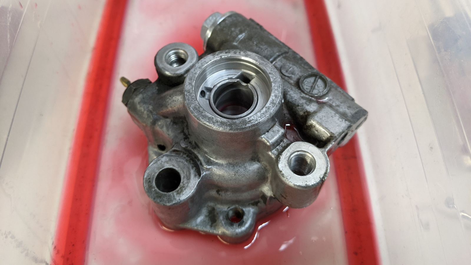 Seal removed from the input shaft side of the power steering pump